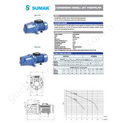 Sumak Smjt150 1.5 Hp 380V K.emişli Jet Pompa  resim2