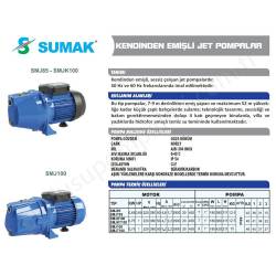 Sumak Smj100 1 Hp 220V Jet Pompa resim2