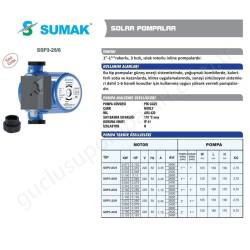 Sumak Ssp3-25/6/130 Sıcak Su Sirkulasyon Pompası resim2