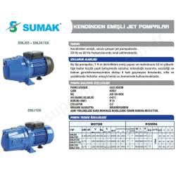 Sumak Smjkt100 1 Hp 380V Jet Pompa resim2