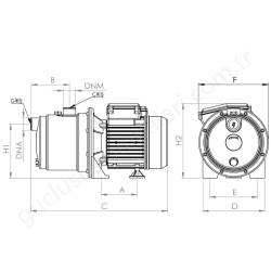 Sumak Smınox100J 1 Hp 220V Paslanmaz Jet Pompa  resim3