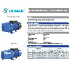 Sumak Smjt100 1 Hp 380V Jet Pompa resim2