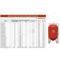 Wates 100 Lt 10 Bar Ayaklı Dikey Genleşme Tankı resim2