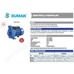 Sumak Sm100A 1 Hp 220V Açık Çarklı Santrifüj Pompa resim2