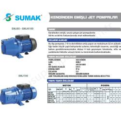 Sumak Smjk100 1 Hp 220V K.emişli Jet Pompa  resim2