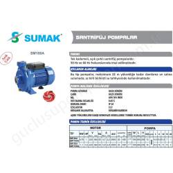 Sumak Sm150A 1.5 Hp 220V A.çarklı Santrifüj Pompa resim2